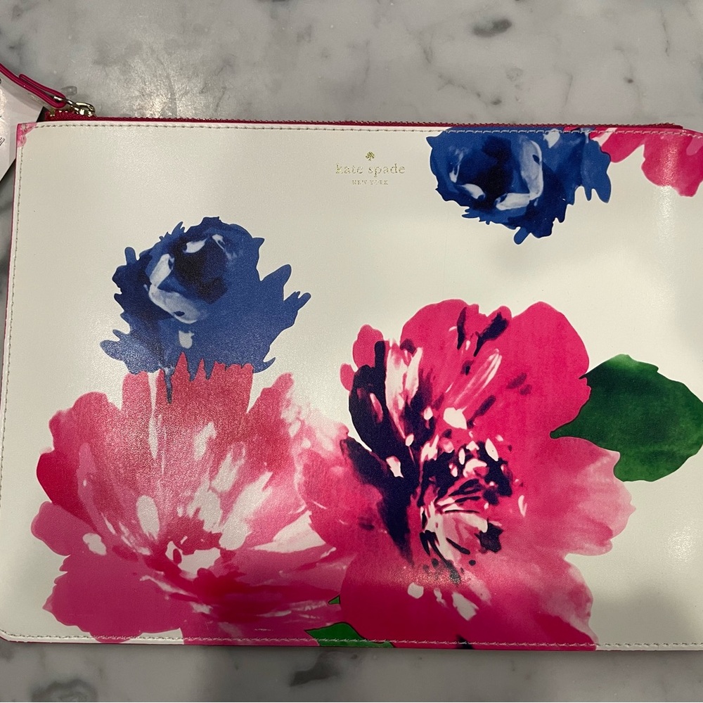 Brand new with tags Kate Spade clutch: 10”x7”